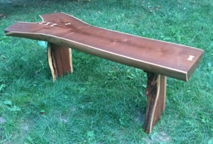walnut coffee table with maple butterfly inlay by No Walls Studio