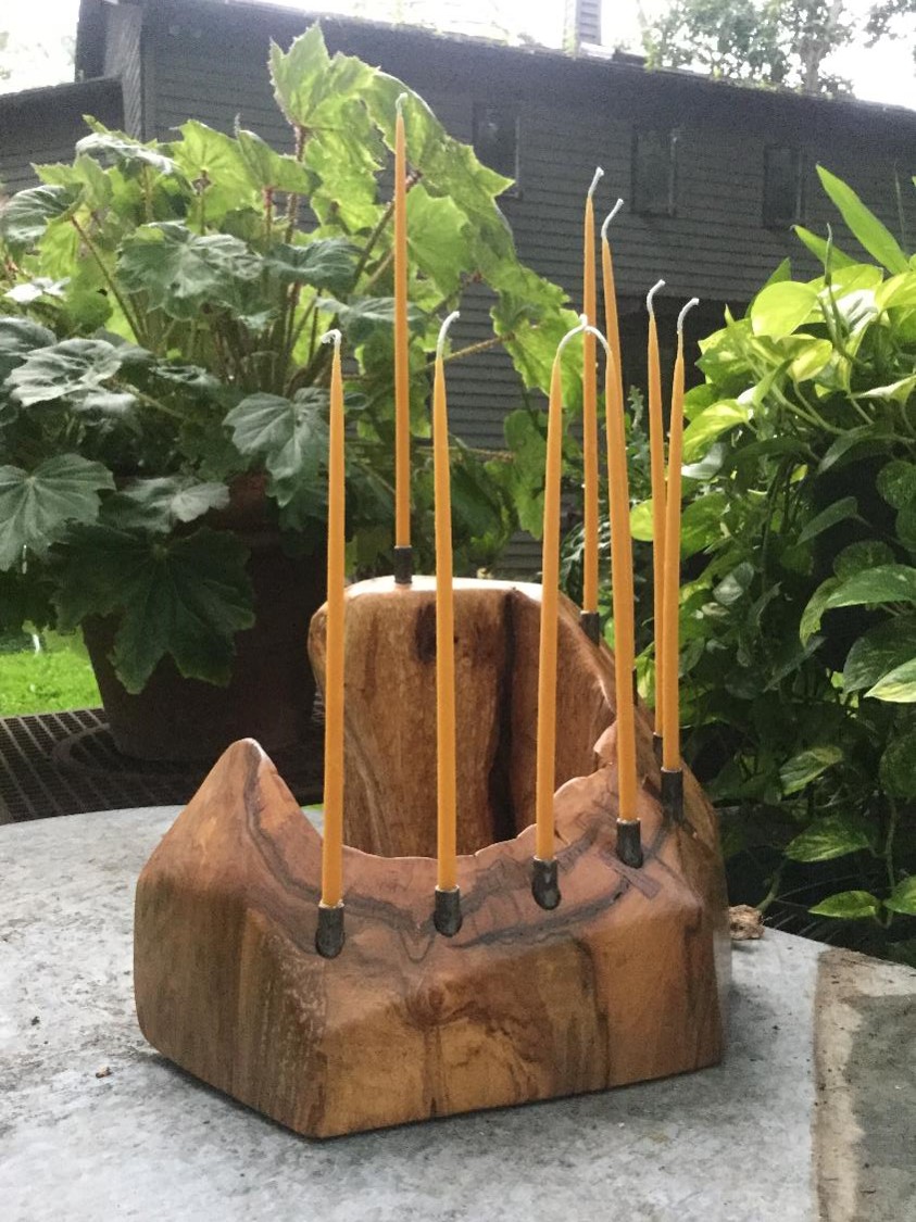 Maple Stump Menorah