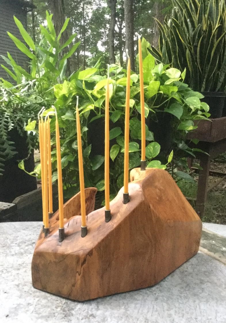 Maple Stump Menorah